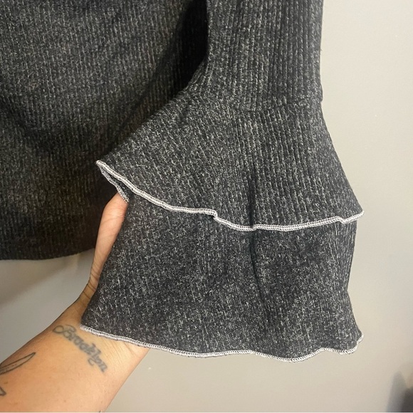 Bell Sleeve Ribbed Cowl Neck Sweater - Picture 3 of 5